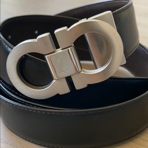 Salvatore Ferragamo Black Leather Belt